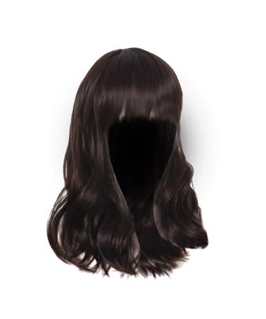 Long Brown Synthetic Wavy Wig for Women - 60s 70s 80s Brazilian Curly Cosplay Hair - Buy Online on GoSupps.com