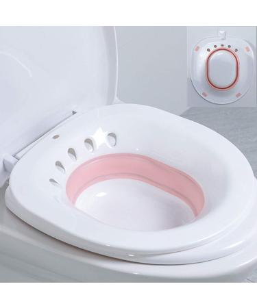 H&W Sitz Bath,Foldable Squat Free Sitz Bath, Special Care Basin for Pregnant Women, Used for Hemorrhoids and Perineum Treatment, Relieve and Relieve Inflammation and Swelling of Vagina or Anus (Pink)
