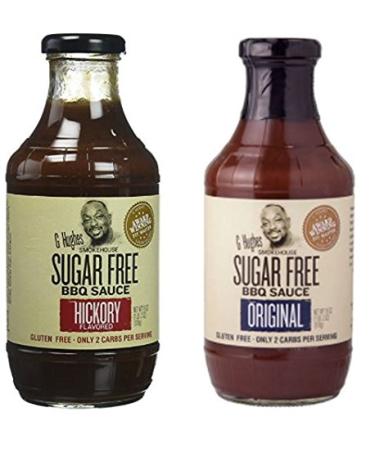 G Hughes Smokehouse Sugar Free BBQ Sauce, Hickory, 18 & SF Original 18 oz (Pack of 2) 1.1 Pound (Pack of 2) - Buy Online on GoSupps.com