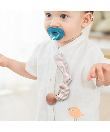 Paperkiddo 3pcs Pacifier Chain & Band Set for Boys & Girls - Soft Baumwoll-Musselin with Nickel-Free Clips - 22cm Triangle Bib Sucker - Buy Online on GoSupps.com
