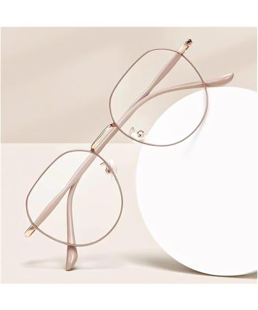 Stylish Iynwbjts Reading Glasses for Women - Personalized Metal Polygon Anti-Blue Light 1.50 MILK TEA COLOR - Buy Online on GoSupps.com