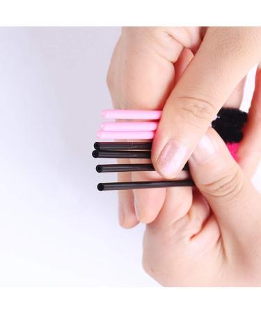 guohanfsh 50Pcs Eyelash Mascara Wands Disposable Makeup Brushes Eyebrow Applicator Cosmetic Tool Black + Pink - Buy Online on GoSupps.com