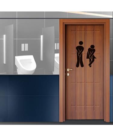 PULABO Unisex Toilet Sign Decal Creative Toilet Entrance Sign Sticker Wall Decals Hotel Washroom Wall Door Stickers Decor Cost-effective and Sturdy Durable - Buy Online on GoSupps.com
