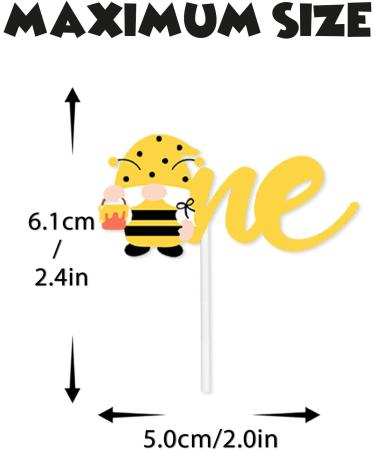 18pcs Honey Bee One Dessert Cupcake Topper Bumble Bee Garden Theme Decor Supplies Baby Shower Gender Reveal Announcement Happy Birthday Party Decorations Gold Glitter - Buy Online on GoSupps.com