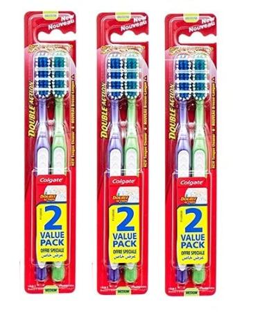 Colgate Toothbrush 2Ct Double Action Medium Pack (3) - Buy Online on GoSupps.com