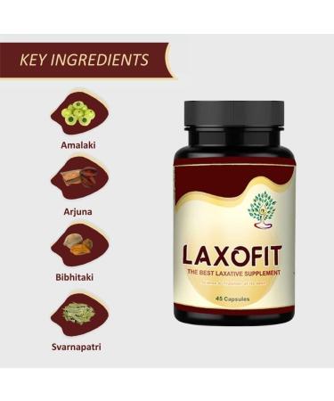 Laxofit Ayurvedic Laxatives for Constipation Relief - 45 Veg Capsules | Ministry of Ayush Approved - Buy Online on GoSupps.com