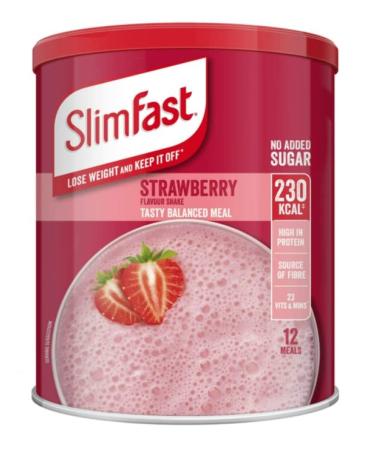 Slim-Fast Summer Strawberry Flavor Milkshake Powder - 12 Servings (438g) - Pack of 2