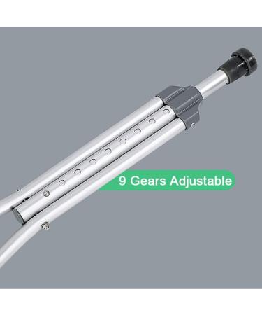 Adjustable Underarm Crutches Aluminum Walking Cane for Adults Ergonomic Heavy Duty Crutches Suitable for Height 150-175cm/4' 9''-5' 7'' (Color : Silver Size : 1 Pair) Double The Comfort Innovate - Buy Online on GoSupps.com