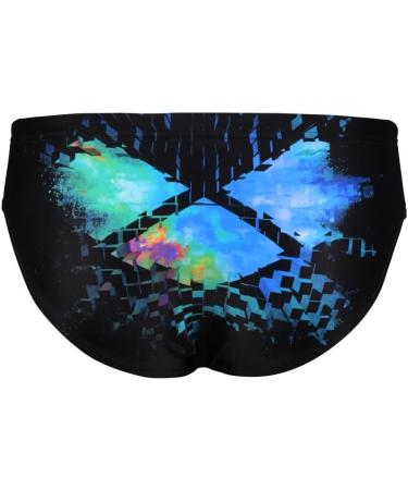 ARENA Boys' Multi Pixels Swim Briefs - Stylish Comfortable & Durable Swimwear (Black-Multi Turquoise) - Buy Online on GoSupps.com