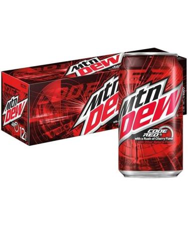 NWT Mountain Dew Code Red Cherry Flavoured Soda Pop 12 oz - (Pack of 12) - Buy Online on GoSupps.com