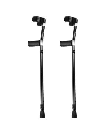 Lightweight Crutches are The Best Choice for Recovery 2 Ergonomic Adult Adjustable Walkers Aluminum Medical-Grade Crutches with Forearm Support Black Fashionable Bathing in Sunlight