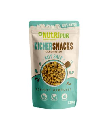 Chickpeas snack: 120g of delicious giggles snacks salted - from double roasted chickpeas - salted chickpeas roasted - giggle snack vegan - natural snacks - Buy Online on GoSupps.com
