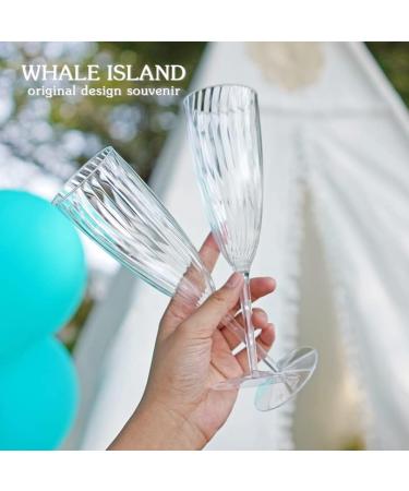 Tebery 18 Pack 6oz Clear Plastic Champagne Flute - Disposable Mimosa & Wine Glasses for Parties & Special Occasions - Buy Online on GoSupps.com