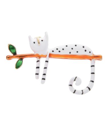 Pin Jewelry Gifts for Women Ladies Fashion Accessories Lazy Cat Lying On The Tree Brooch Ladies Enamel Cute Cat Party Brooch Cardigan Jacket Coat Brooch Brooches & Pins