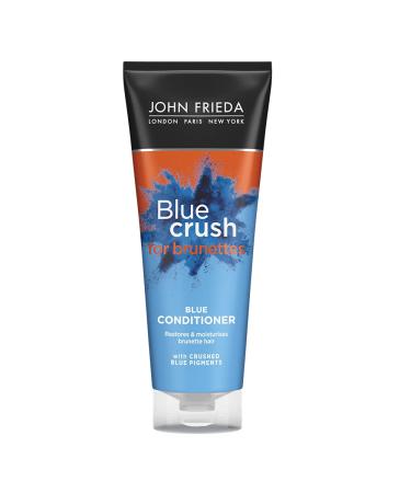John Frieda Blue Crush Blue Conditioner 250ml toning conditioner for brown hair anti -brass conditioner for brunettes with crushed blue pigments