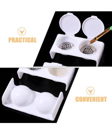 FOMIYES Double Cup Plastics Nail Art Cup Bowl Soaking Dish Dappen Dish with Lids for Mixing Acrylic Powder Liquid for Nail Art Manicures Tools - Buy Online on GoSupps.com