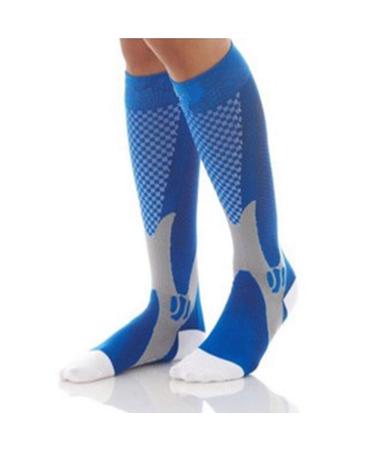 Compression Socks for Men and Women Support for Running Football Travel Elastic Riding Socks L-XL Blue