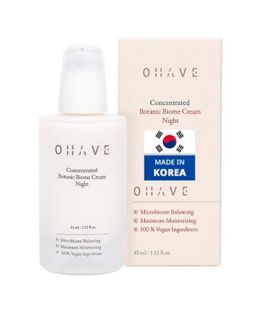 ZIOSTAND OHAVE Night Cream Hydrating Korean Moisturizer for Instant Hydration & Overnight Skin Comfort Gentle Face Cream for Women with Botanical Ingredients, 45ml