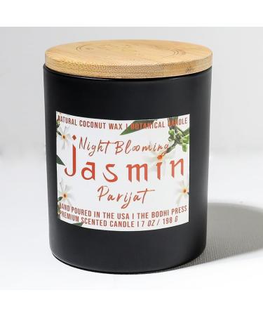 Night Blooming Jasmine Parijat Candle | Premium Handmade Coconut Wax Scented Candle for Aromatherapy & Housewarming Gifts | 198g - Buy Online on GoSupps.com