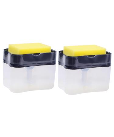 MAGICLULU 2 Sets Soap Dispenser Dish Detergent Sink Sponge Holder Liquid Dispenser Dish Soap Wood Fish Practical Soap Pump Detergent Case Dishwashing Sponge Holder Tableware Abs Laundry Soap