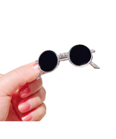 hgnxa Sweet Cool Hair Clip Funny Sunglasses Shape Spring Hair Clip for Carnivals Party Hairpins for Teenagers Hot Girls LD096 Silver 6.7