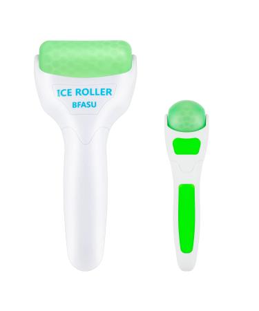 BFASU Ice Roller, Face Roller 2 PCS, Massage Tools with Mini Roller for Eye, Face and Body, Relax and Alleviate Puffiness Fine Lines Minor Pain (Green)