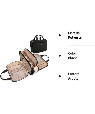 BAGSMART Large Travel Toiletry Bag - Water-resistant Organizer for Makeup, Shampoo & Toiletries | Black Medium Size - Buy Online on GoSupps.com