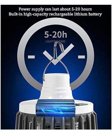 Electric Mosquito lamp - USB Rechargeable Mosquito Trap Household Quiet Mosquito Repellent Outdoor Waterproof Lighting black - Buy Online on GoSupps.com