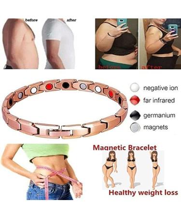 JDCP Lymph Drainage Magnetic Bracelet - Detox & Weight Loss Support in White & Rose Gold - Buy Online on GoSupps.com