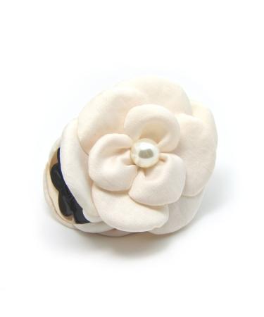 Meilliwish Beautiful Flowers Wedding Women Hair Claw Clip(D47)(White)