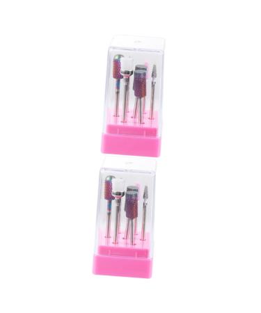 Healeved 2 Sets Nail Grinding Head Nail Polisher Drill Bits Sprouts Clips Nail Diamond Drill Bits Fruit Headband Ceramic Drill Bit Small Mirrors for Crafts Nail Gel Nail Drill Ceramics