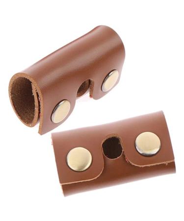 Stahad 2 pieces of portable leather shaving bag leather cover for razor at home shaver shaver shell shaver parts travel razor cover razor head synthetic leather cover fabric razor brown 8.5x4.5cm