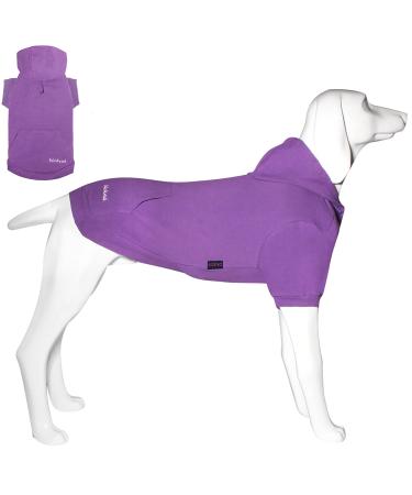 Dogs Hoodie dog coat with hat & bags & linen hole soft and breathable hooded sweater for large dogs winter dog clothing inside & outside dog clothing from Kickred (purple-s) S purple