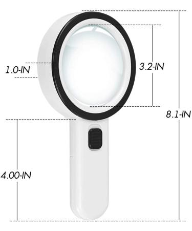 Leffis Magnifier Magnifying Glass with Light  30X Handheld 12 LED Illuminated Lighted Magnifying Glasses for Seniors & Kids Close Work  Reading  Inspection  Jewellery (White) - Buy Online on GoSupps.com