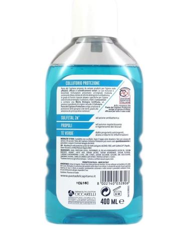 12x Pasta del Capitano Mouthwash 400ml - Protezione Collutorio + Free Beni Culinari Keyring | International Shipping Available - Buy Online on GoSupps.com