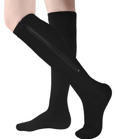 MDRCG Compression Socks with Zipper | 20-30mmHg Support Stockings for Varicose Veins Edema & Recovery | XXL Size for Men & Women - Buy Online on GoSupps.com