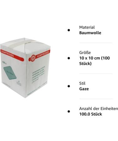 Buy Noba Compresses 100 Pieces 8-Fold 10 x 10 cm | International Shipping - Buy Online on GoSupps.com