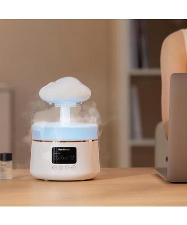 Rain Cloud Humidifier Night Light | 7 Color Changing | Waterfall Lamp & Mushroom Design | Aromatherapy Essential Oil Diffuser for Sleep & Relaxation - Buy Online on GoSupps.com