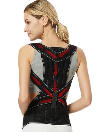 Posture Corrector Posture Correction Target Spine Back Support Shoulder Clavicle and Back Pain Relief Reduce Lower and Upper Back Pains Neck Shoulder Back posture (Color : Black Size : Medium) Medium Black