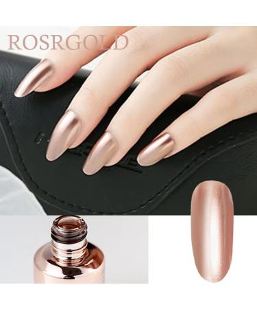 Metal Nail Polish Rose Gold Nail Varnish Quick Drying Rose Gold Metallic Effect Nail Art Polish Mirror Nail Varnish Long Lasting Non-Peelable Magic Mirror Gel Nail Polish No UV Needed - Buy Online on GoSupps.com