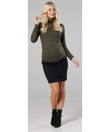 Happy Mama Maternity Nursing Roll Neck Top 1289 - Khaki, Size 16 - Buy Online on GoSupps.com