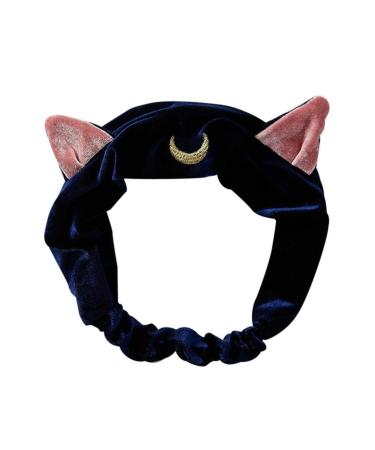 Premium Quality Cat Ears Hairband Headband Party Gift Headpiece Hair Accessories Makeup Tools Blue Carry stone