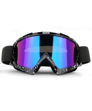 Motorcycle Goggles - Glasses Dirt Bike ATV Motocross Anti-UV Adjustable Riding Offroad Protective Combat Tactical Military Goggles for Men Women Youth Adult Color Black