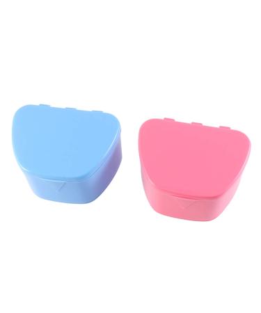 Portable Denture Case Holder - 2pcs False Teeth Box for Travel Cleaning (Blue and Rosy) - Buy Online on GoSupps.com
