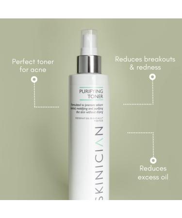 SKINICIAN Purifying Toner - Oil Control Toner - Facial Toner with Vitamin C - Spray Mist Facial Toner for Oily & Combination Skin - Combat Breakouts - Face Mist - Vegan & Cruelty Free (200ml) - Buy Online on GoSupps.com