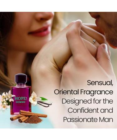 NovoGlow Hope Homme for Men - 100ml Eau De Parfum Spray for Men - Spicy Floral & Intense Fragrance Warm Scent Lasts All Day Long Includes Carrying Pouch Gift for Men for All Occasions - Buy Online on GoSupps.com