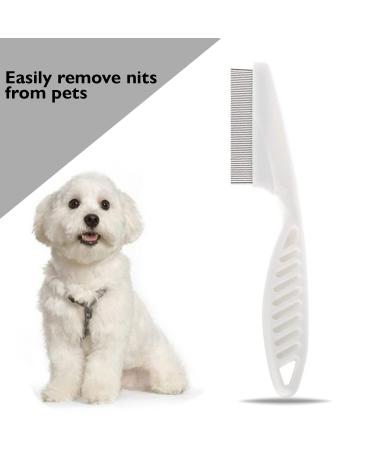 Metal Nit Comb with Long Handle for Head Lice Removal - Fine Tooth Nit Comb for Adults, Kids, and Pets - White - Buy Online on GoSupps.com