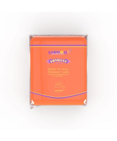 Dekozauber24 Premium Fondant 500g rolled fondant in 17 colours soft and flexible edible cake decoration (orange)