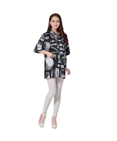 Minkissy Barber Jacket Hair Salon Stylist Hairdresser Grooming Smock Vest Shirt Uniform Work Clothes for Women Men