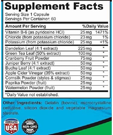 Herbal Water Relief Diuretic Pills with Dandelion & Potassium - Natural Diuretic Supplement - Buy Online on GoSupps.com